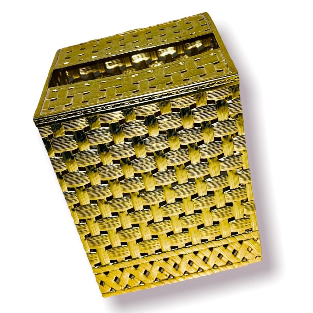 Vintage Golden Brass Tissue Box Cover